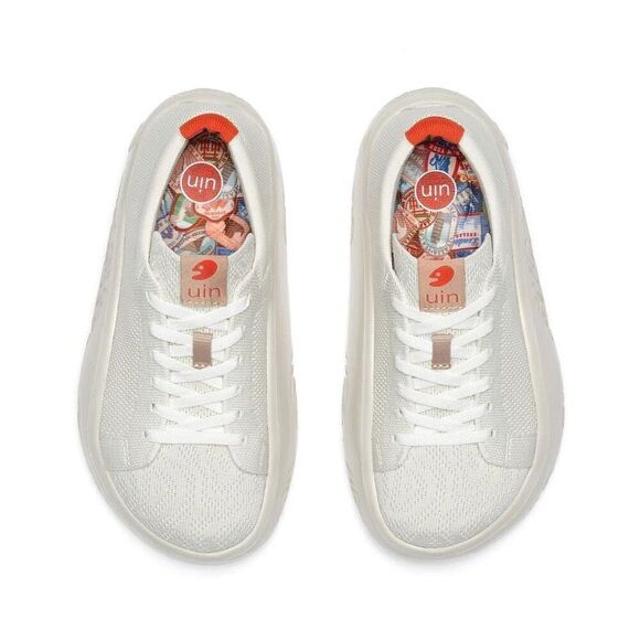 UIN Cream and Red Women's Sneakers - Picture 6 of 9